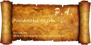 Porubszky Alida névjegykártya